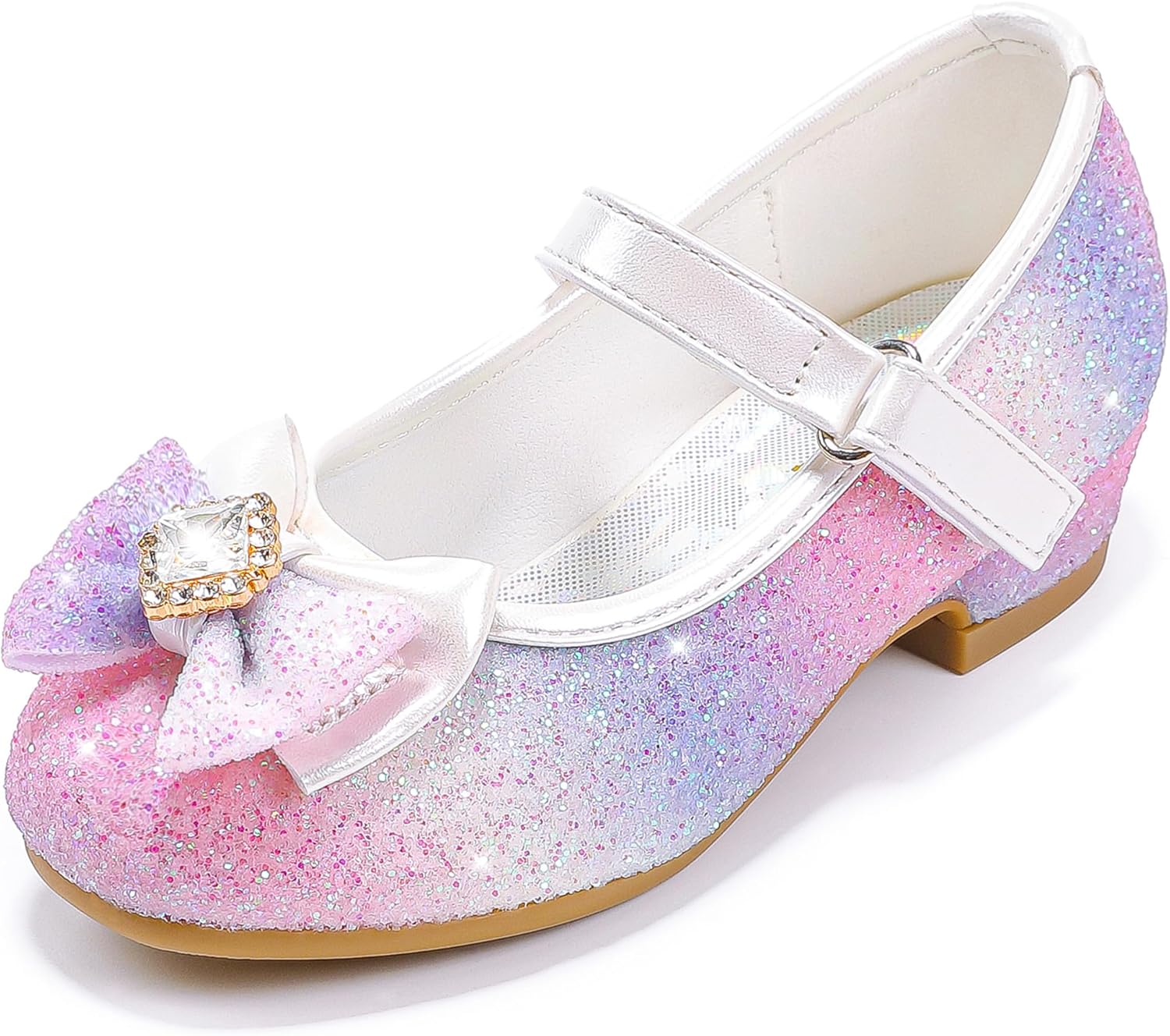Furdeour Girls Dress Shoes Mary Jane Wedding Flower Heels