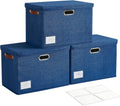 17 in Large Collapsible Storage Bins with Lids - Stackable Closet