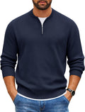 COOFANDY Mens Quarter Zip Pullover Slim Fit Knit Sweater (Style 8HJH)