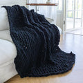 Chunky Knit Blanket 50 x 60 Throw - Luxury Soft Cozy Chenille