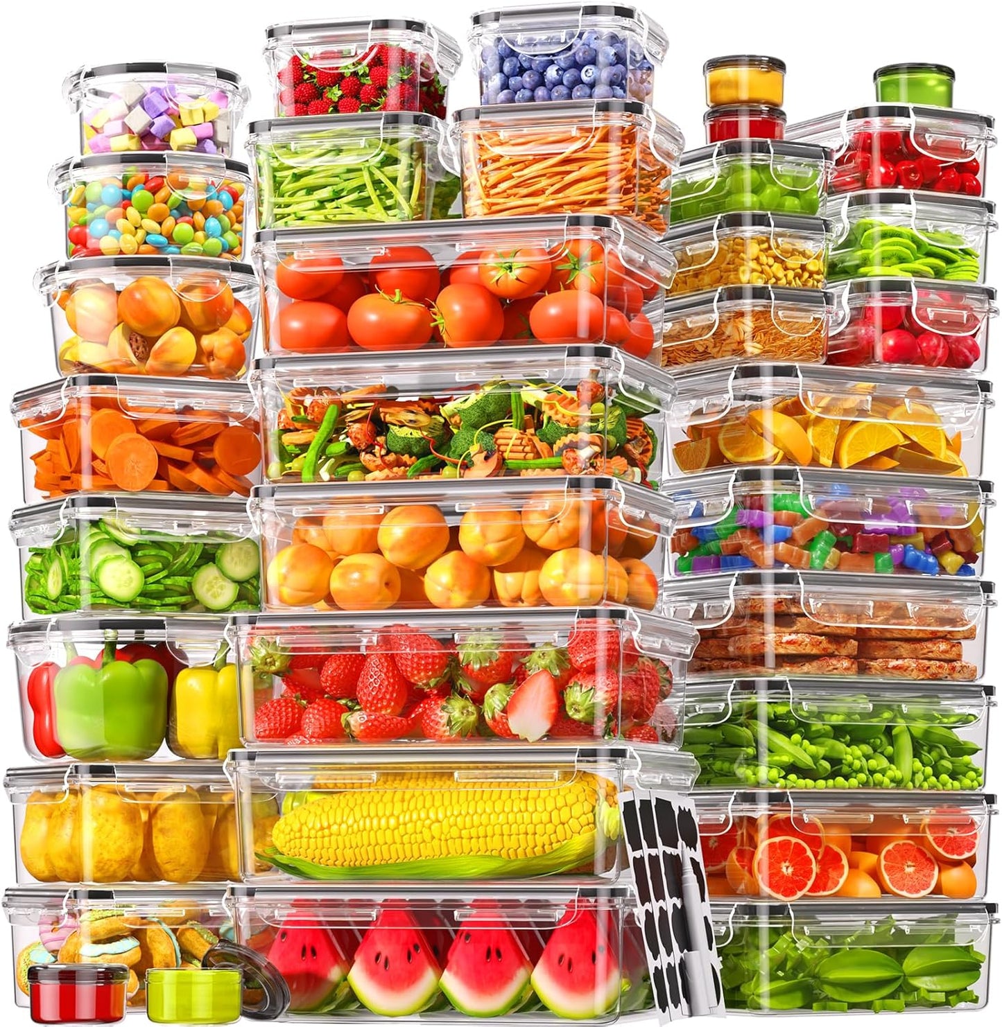 70 PCS Food Storage Containers with Lids Airtight for Meal Prep