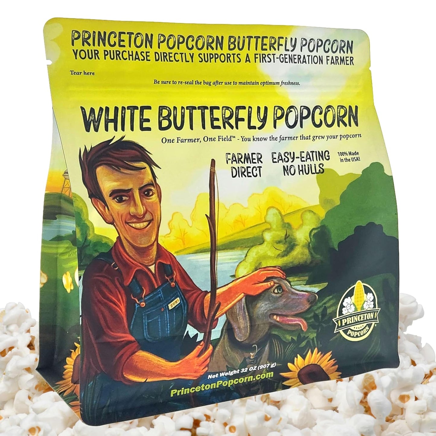 Princeton Hulless Baby White Popcorn - Tender & Non GMO