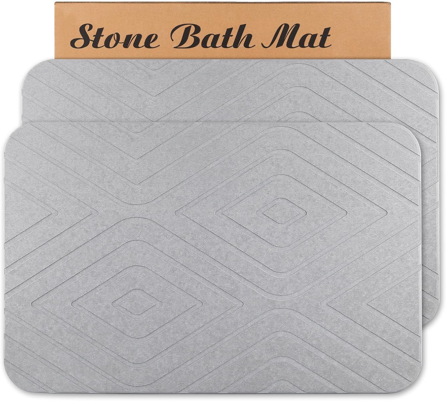 Diatomaceous Earth Bath Mat 2 Pack for Quick Drying Floors