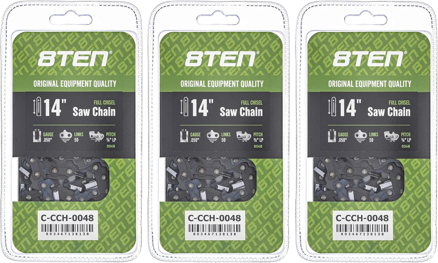 8TEN Full Chisel Chainsaw Chain 14 Inch for Stihl MS 170 171