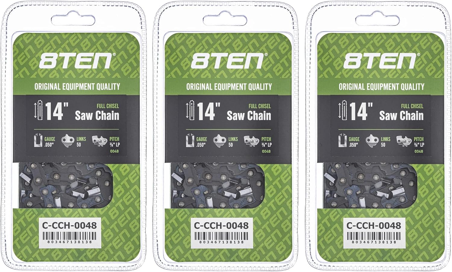 8TEN Full Chisel Chainsaw Chain 14 Inch for Stihl MS 170 171