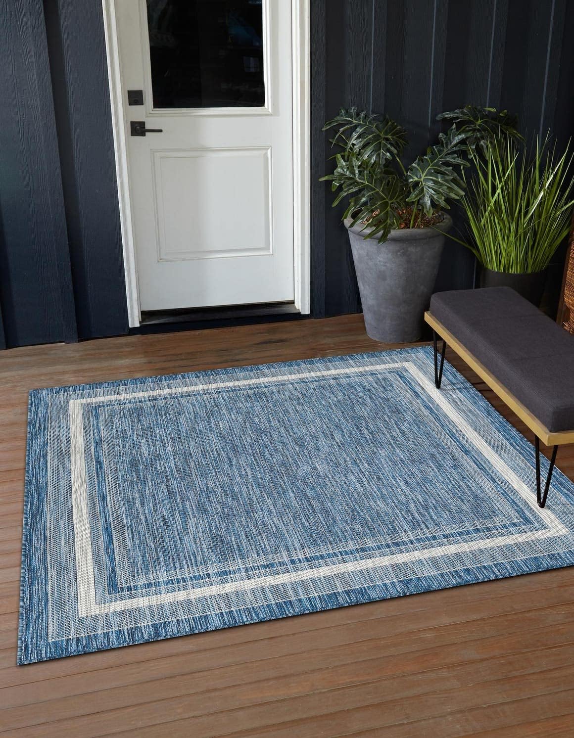 Unique Loom Outdoor Border Collection Area Rug - Soft Border