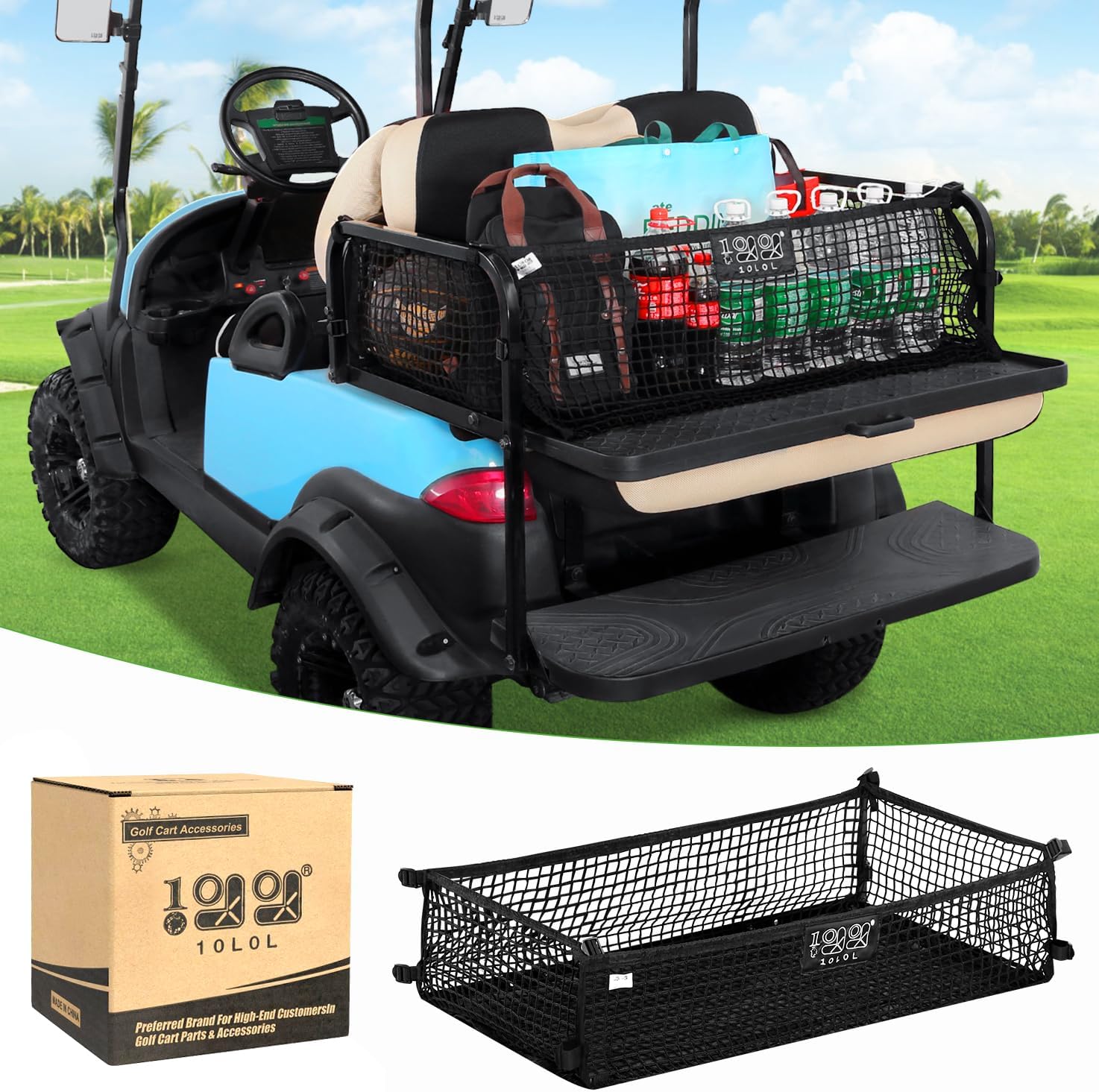 Golf Cart Cargo Net for EZGO, Club Car, Yamaha - Organize with Ease!