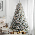 Pre-Lit Christmas Tree 7.5ft Snow Flocked - 600 Clear Lights