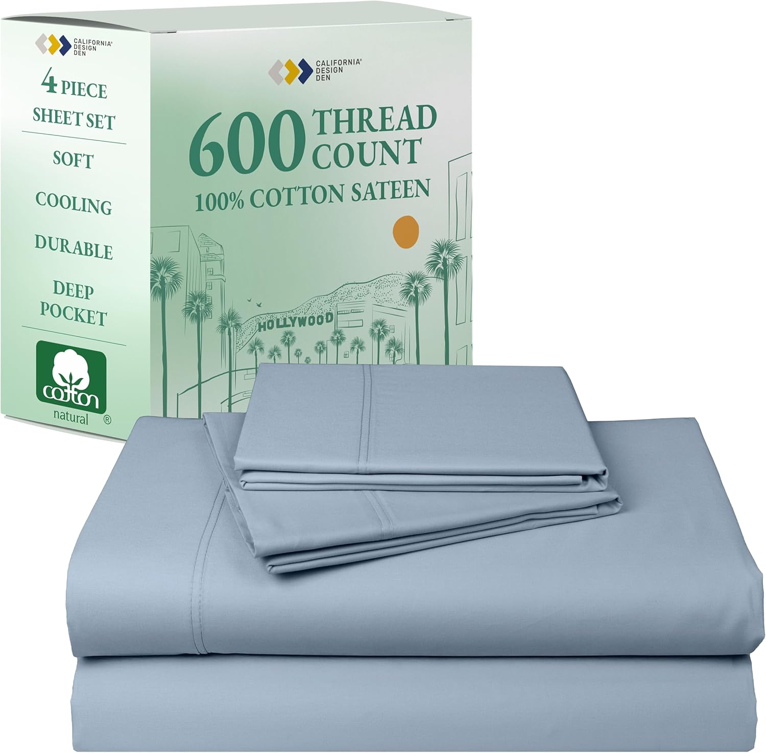 Luxury King Size Sheet Set - 100% Cotton, 600 Thread Count