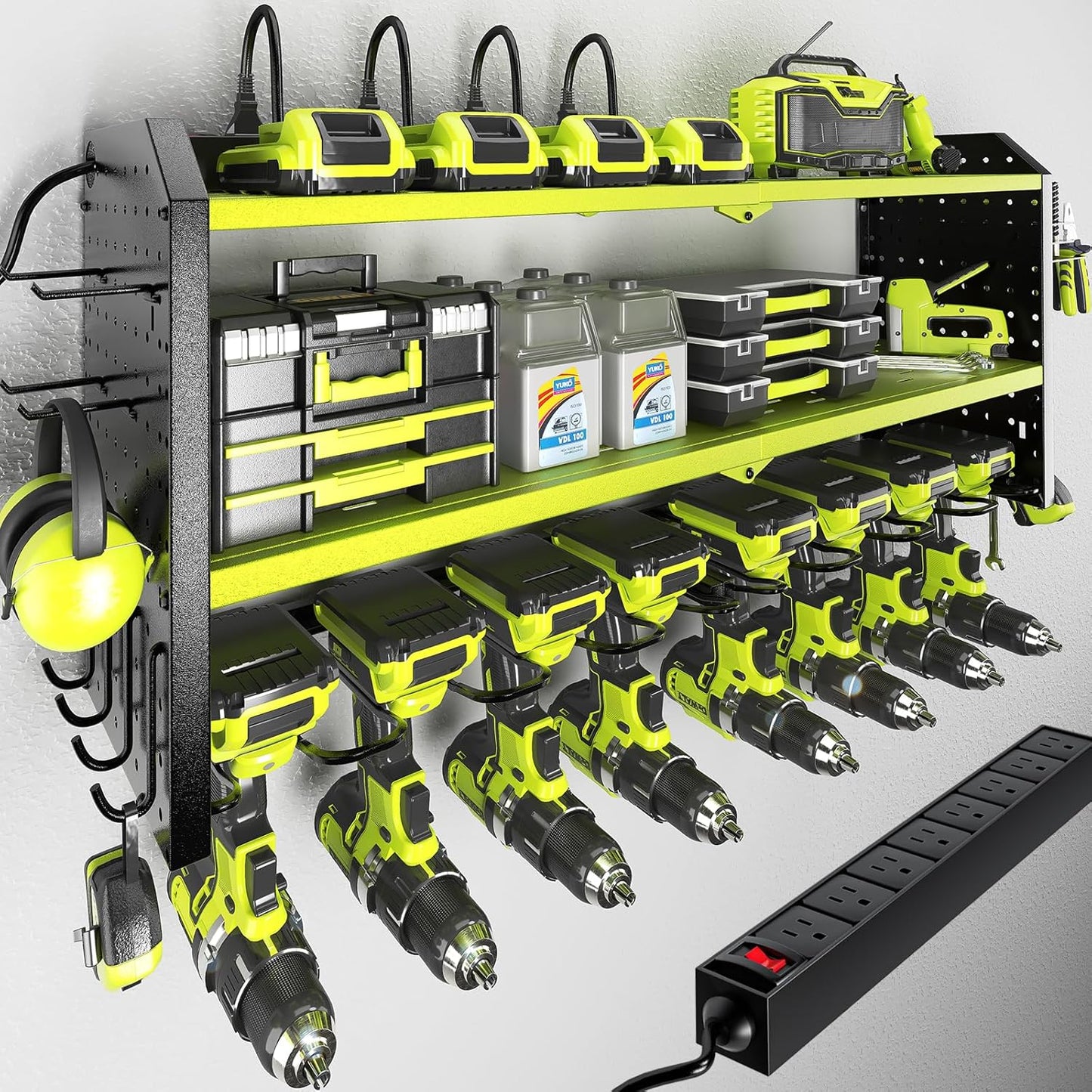 KAFAHOM Power Tool Organizer with Charging Station for Garage
