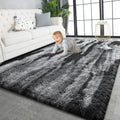 Super Soft Shaggy Rug 4x5.9 ft - Plush Charcoal Grey Area Rug