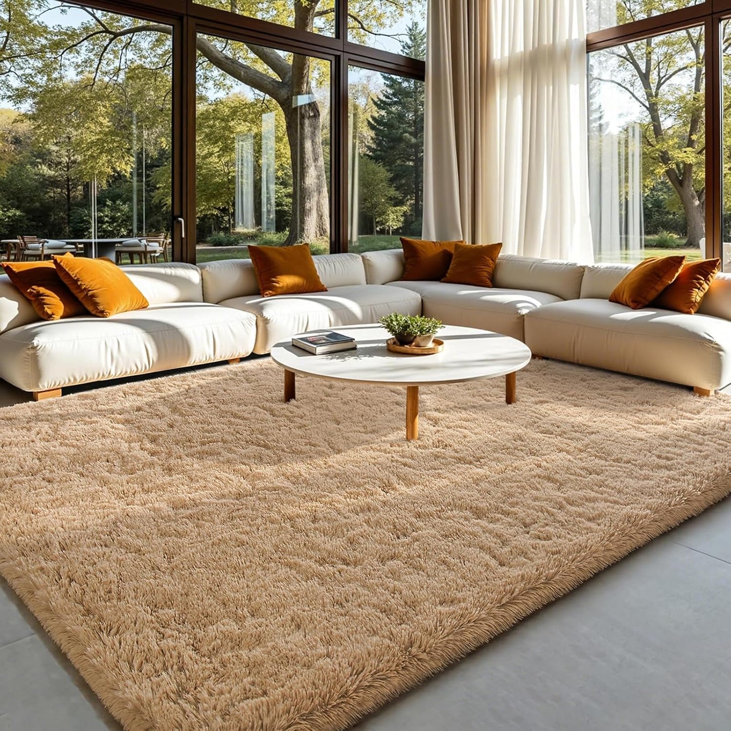 HOMORE Living Room Rug 6x9 Fluffy Shag for Kids Room