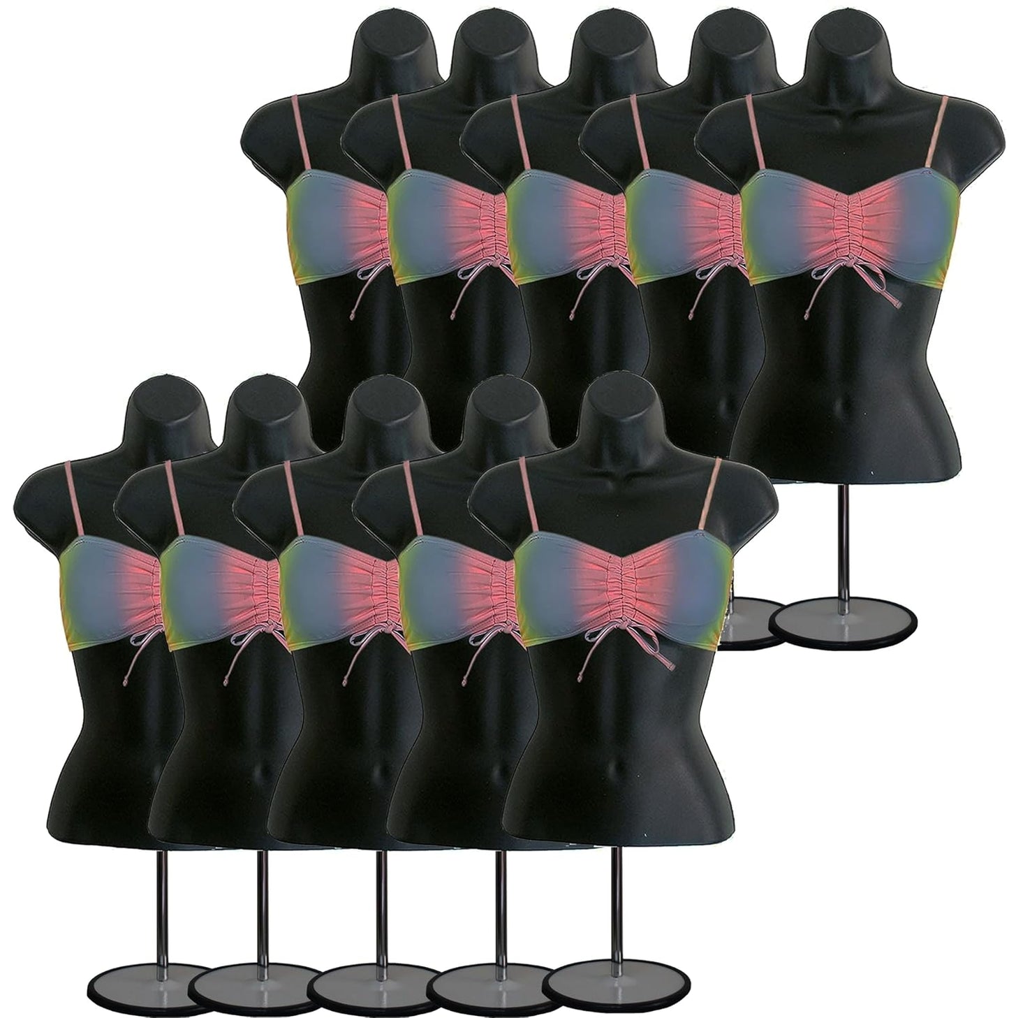 DisplayTown Female Mannequin Torso for Clothing Display Set of 10