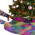 FabricLA Faux Fur Tree Skirt Pastel Patch for Christmas