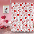 Valentine's Heart Shower Curtain Red Romantic Boho 70in x 70in
