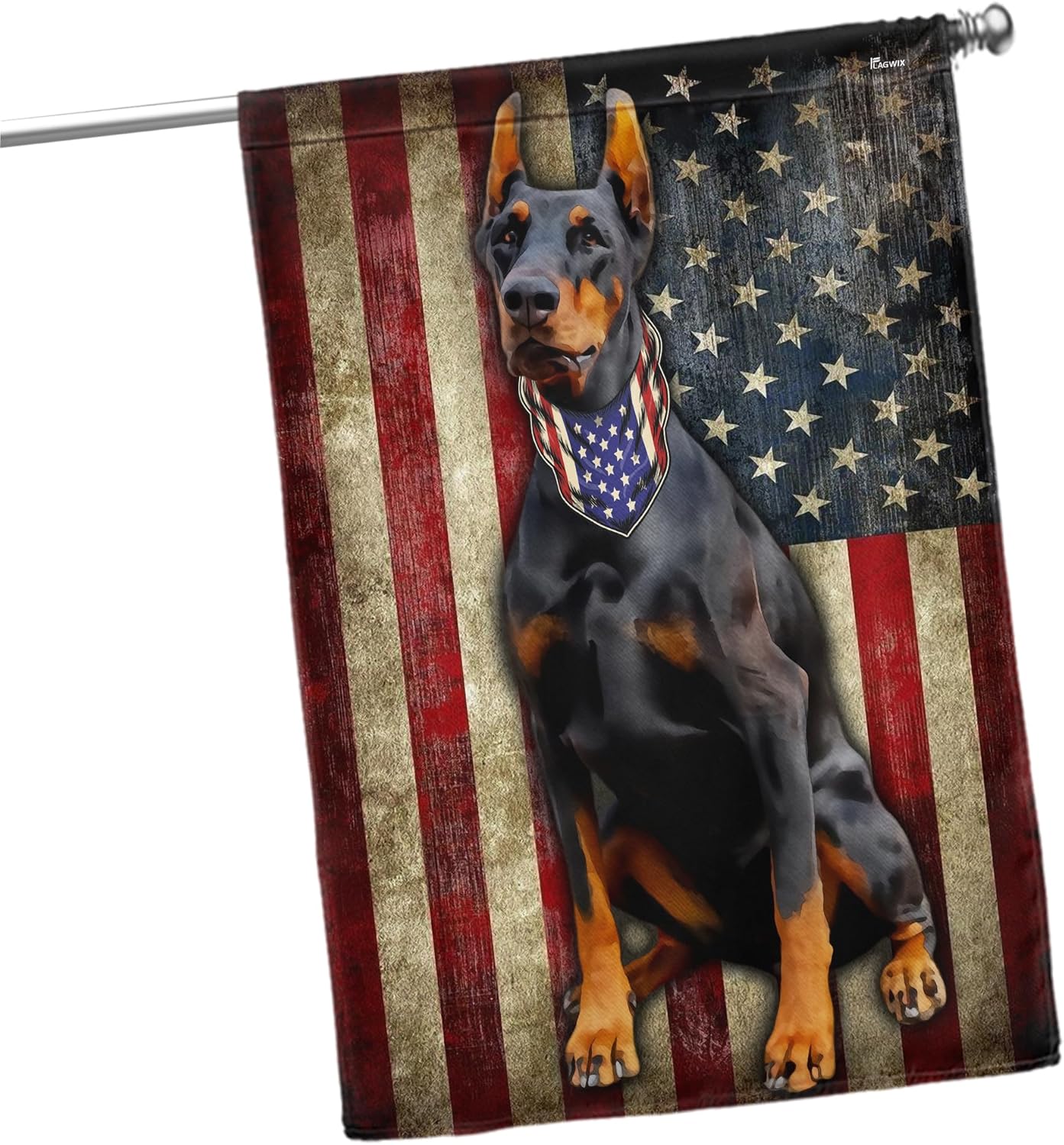 Patriotic Doberman Pinscher Flag for 4th of July Decor