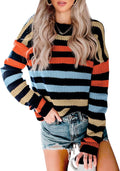 Striped Color Block Short Sweater - Cozy Fall Knit