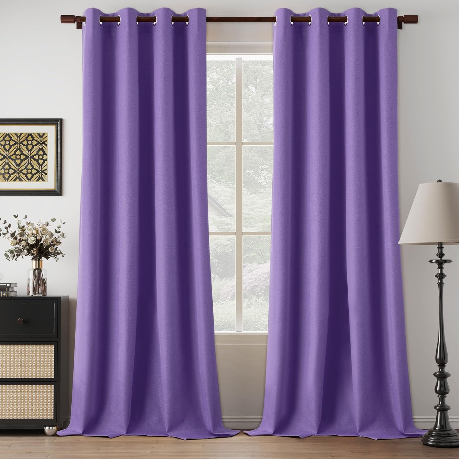 Full Blackout Purple Curtains for Girls Bedroom and Nursery