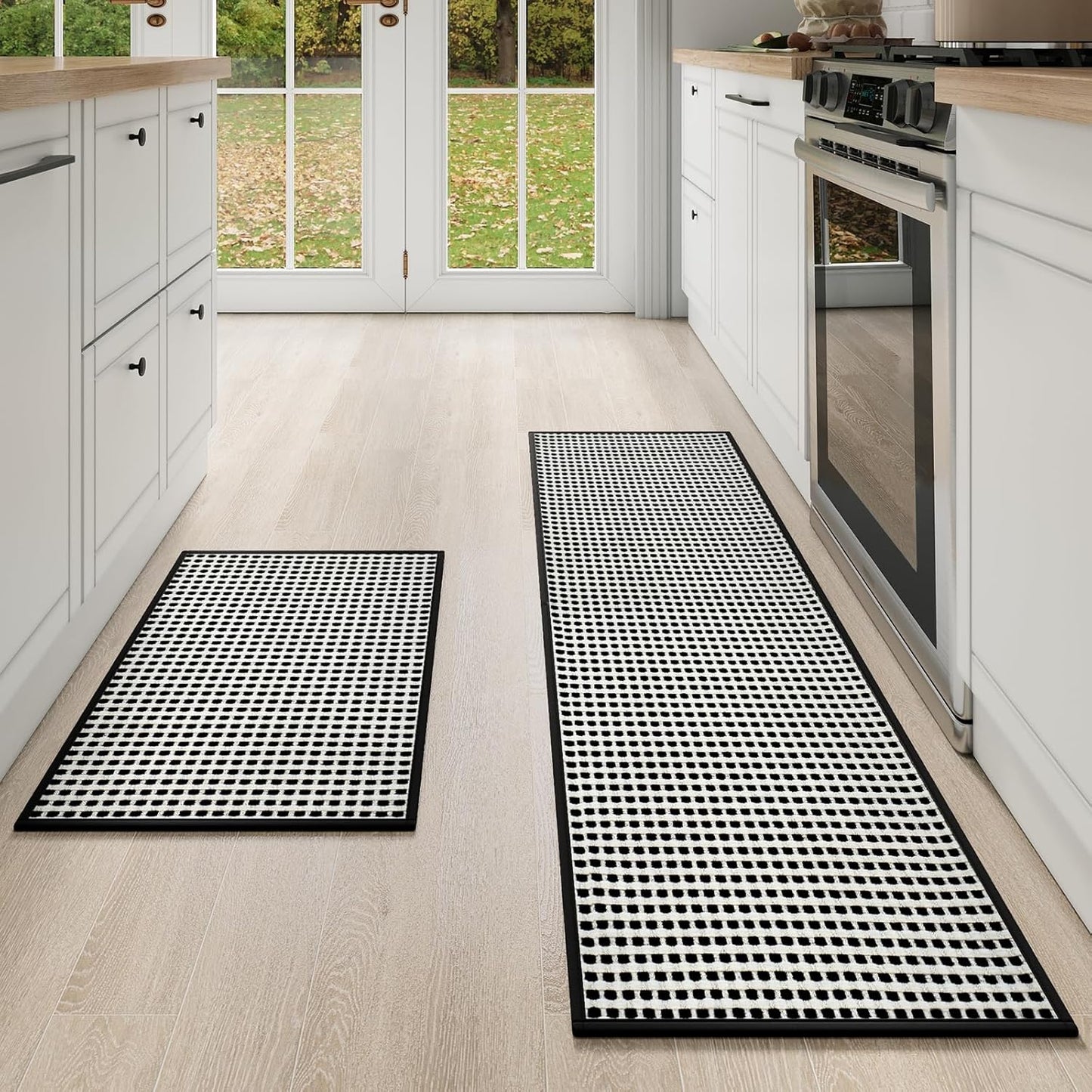 Non Slip Washable Kitchen Mats Set of 2 for Comfort and Safety