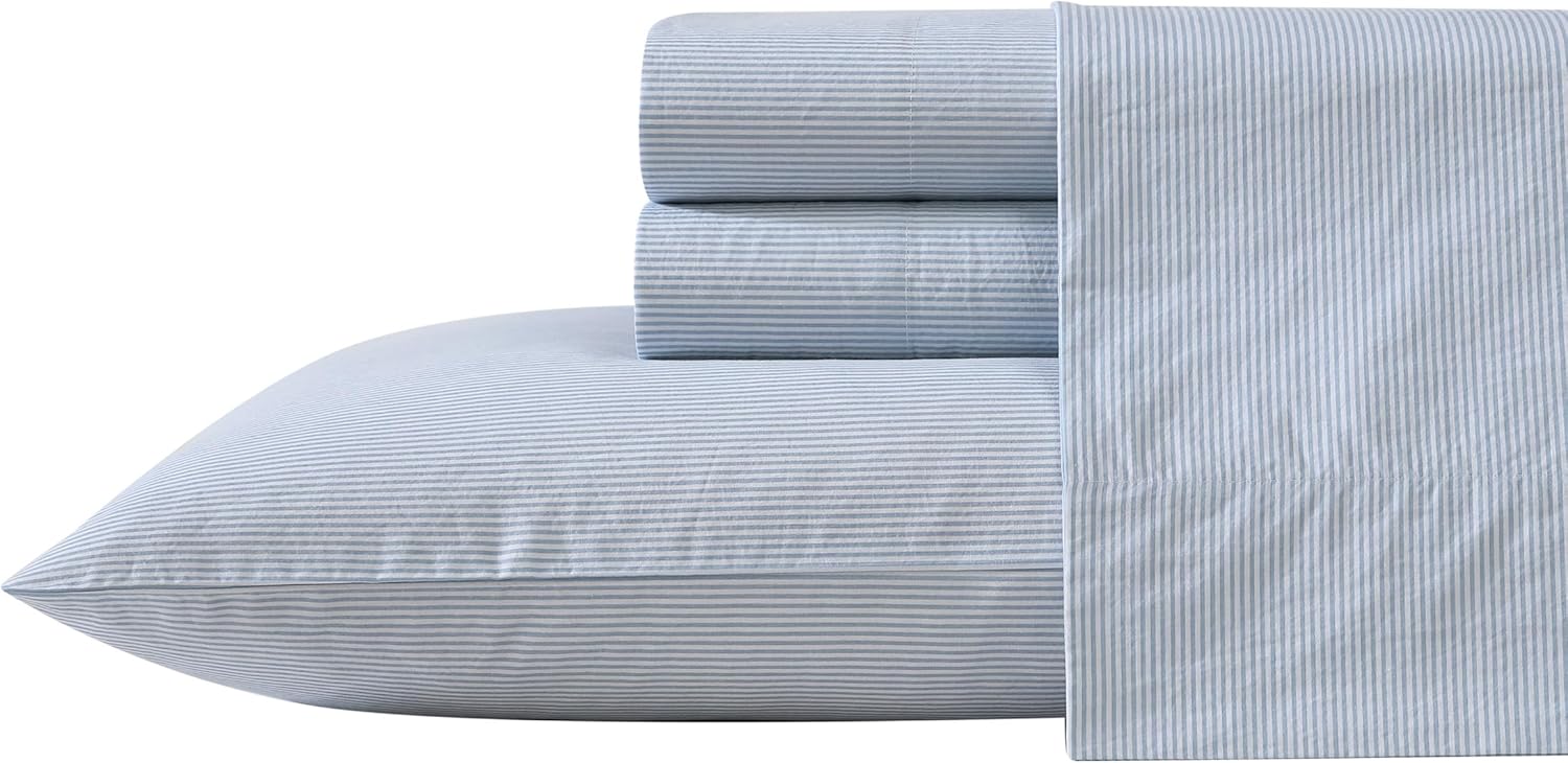 Nautica King Sheet Set - Crisp Cotton Percale Bedding for Comfort