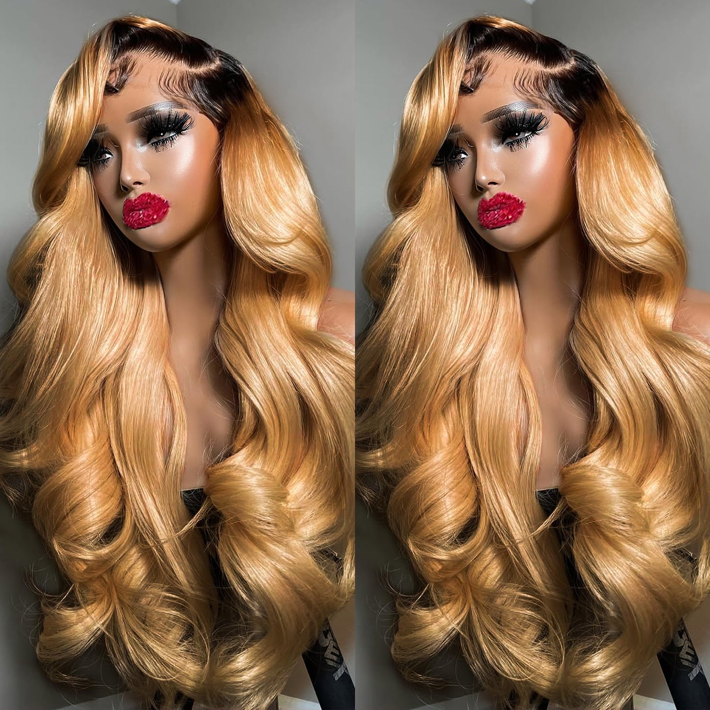 200 Density Honey Blonde Lace Front Wigs for Natural Style