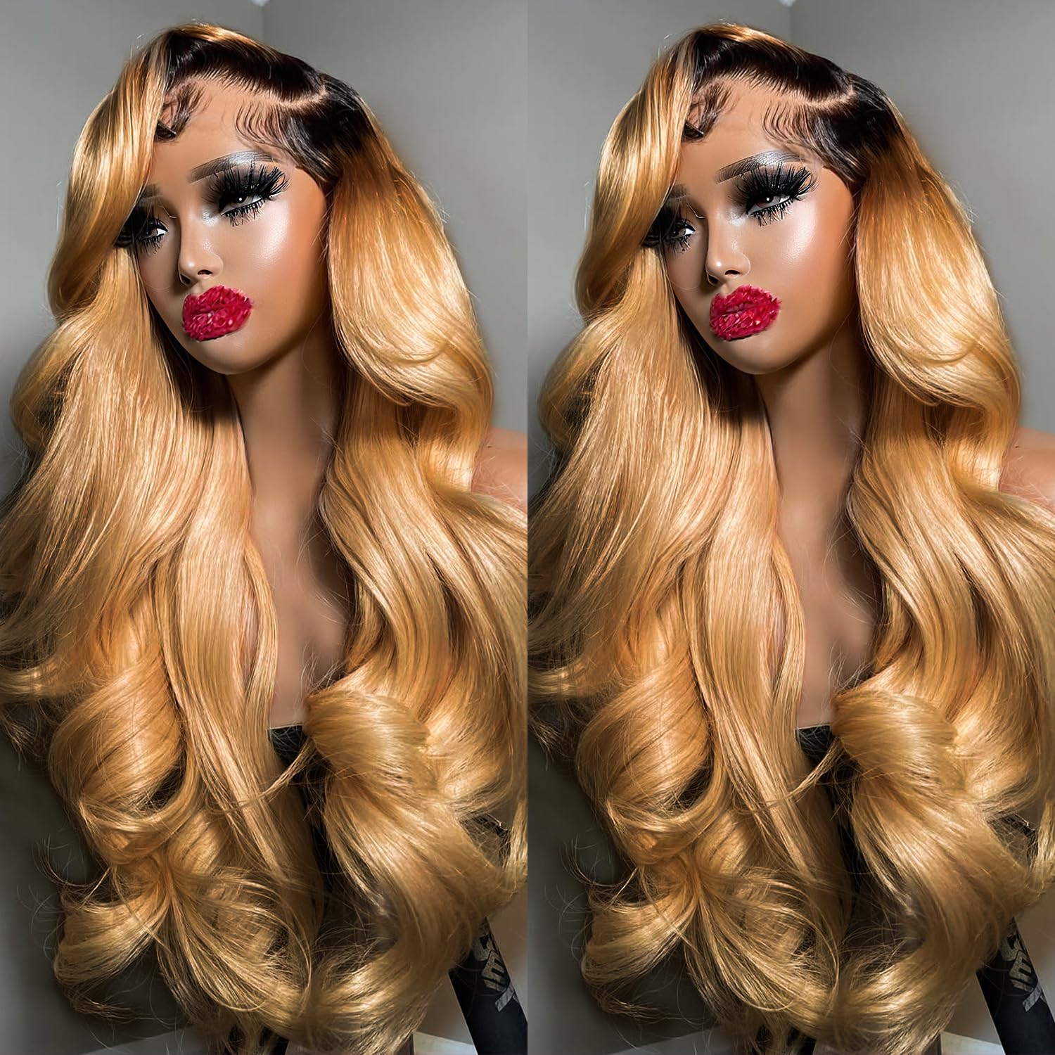 200 Density Honey Blonde Lace Front Wigs for Natural Style