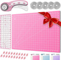 Rotary Cutter Set pink - Quilting Kit with 45mm Cutter & Mat