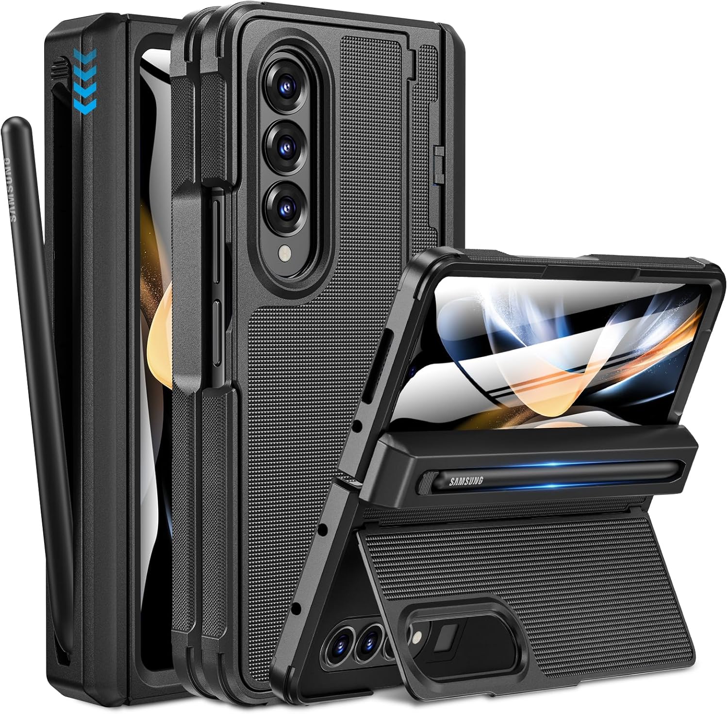 Caka for Samsung Galaxy Z Fold 4 Case with S Pen Holder
