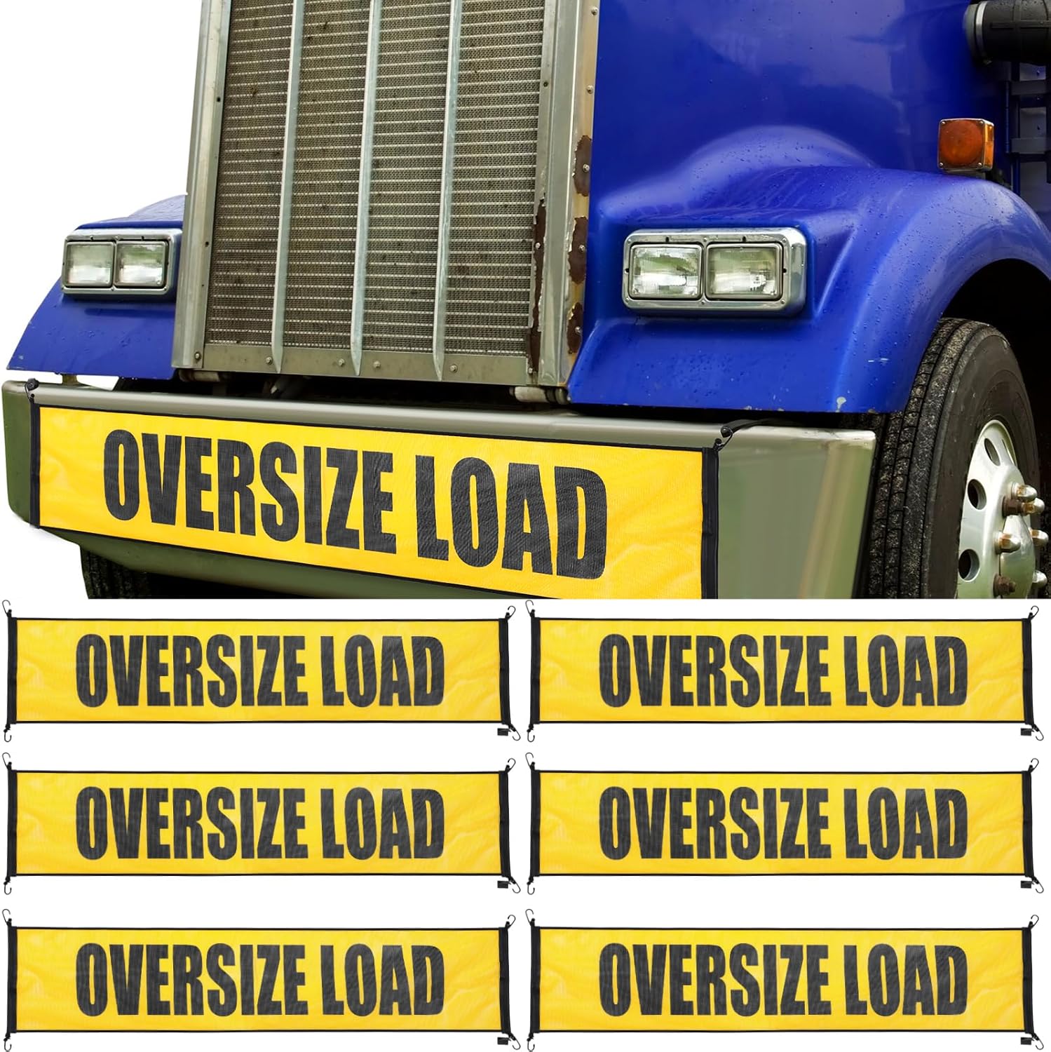 Oversize Load Banner Set with Hooks for Truck Escort Vehicles