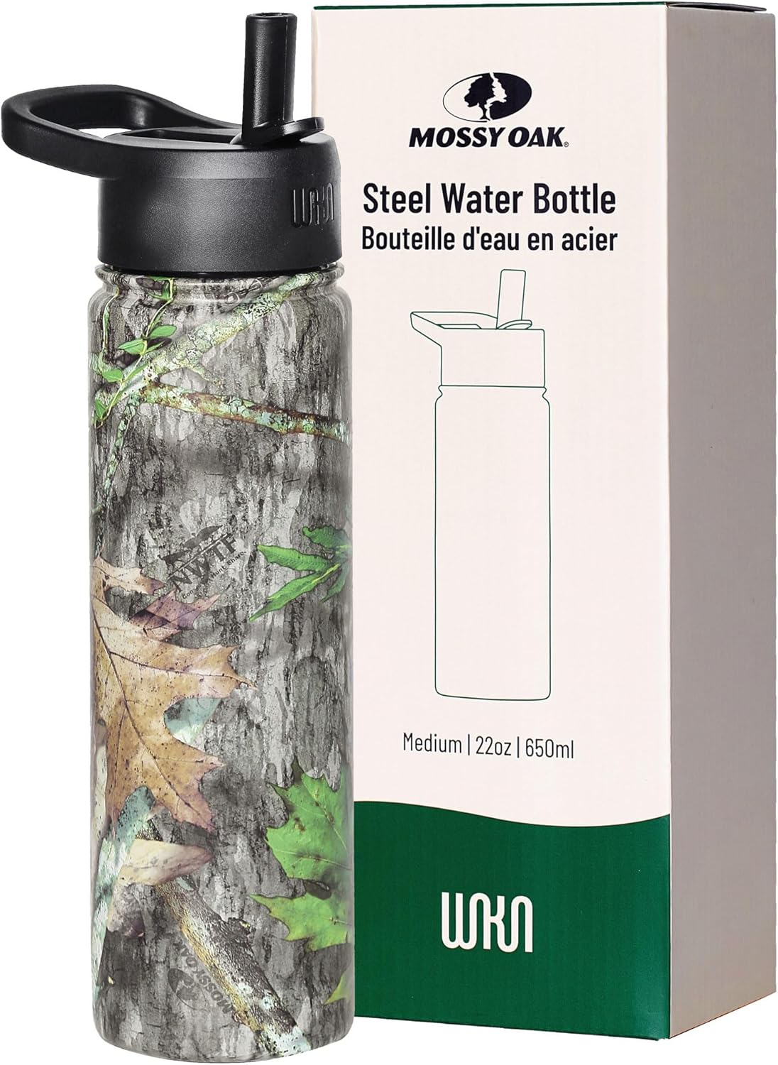 Wildkin Mossy Oak 22oz Kids Water Bottle - Durable & Leakproof
