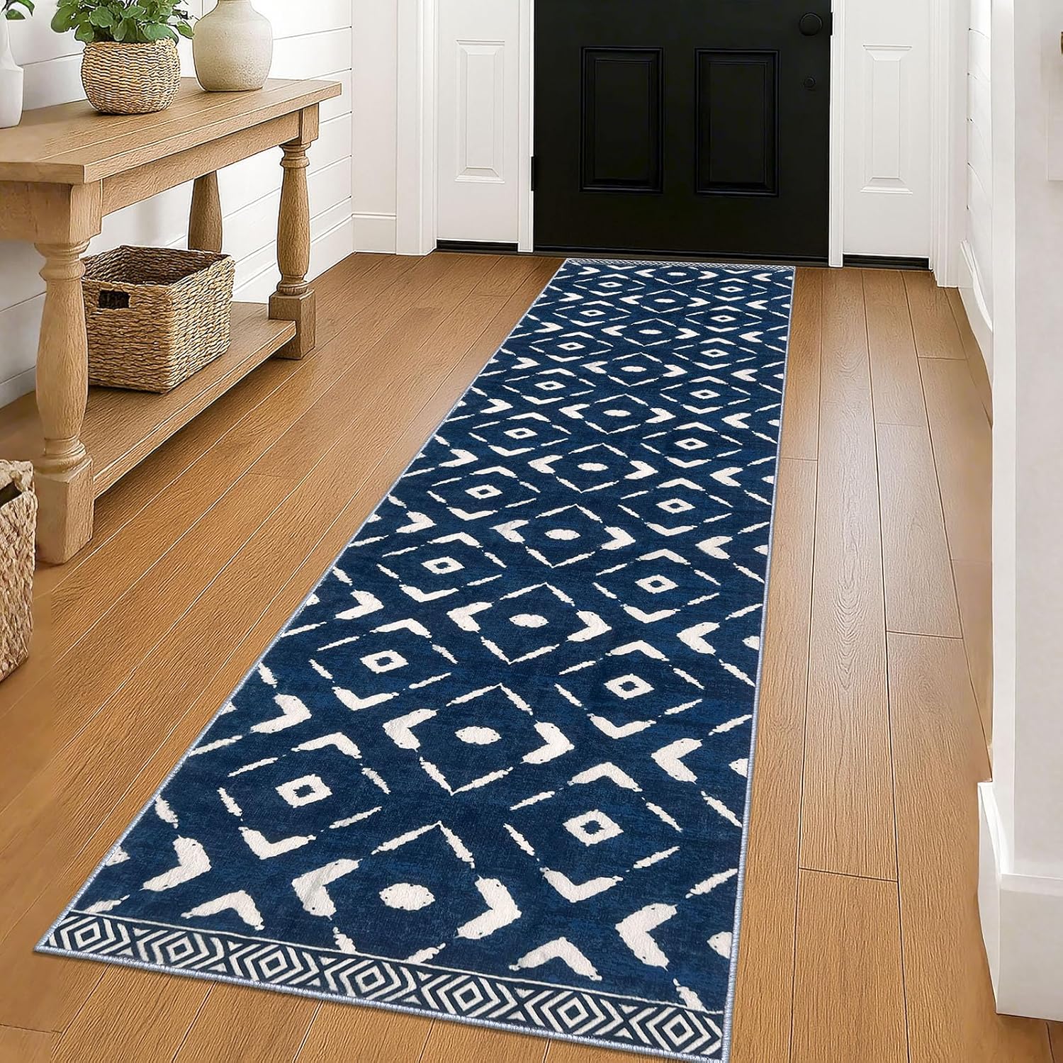 KILOCOCO Hallway Runner Rug 2ftx8ft Soft Washable Non Slip Design