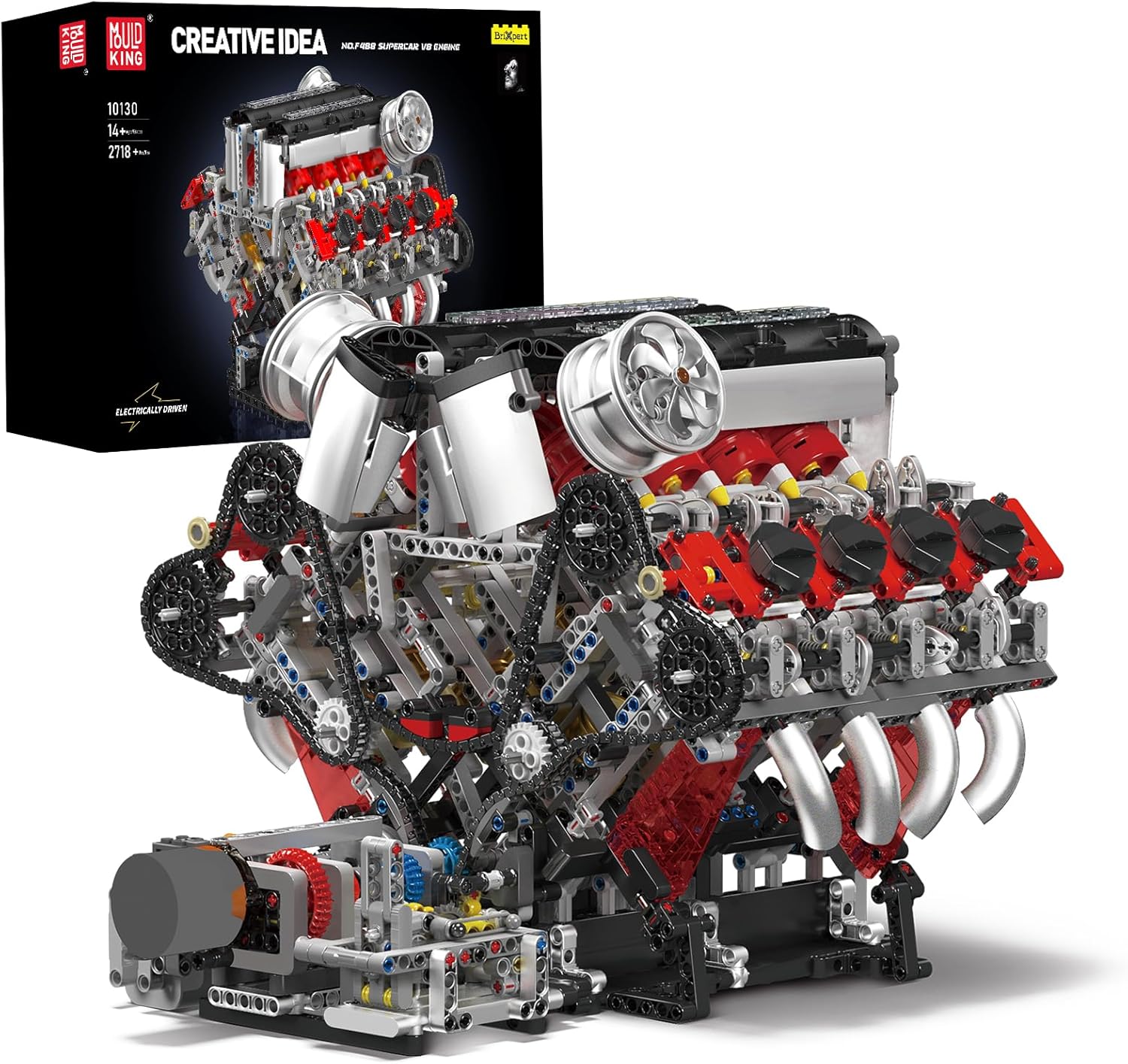Mould King V8 Engine Building Blocks Set for Enthusiasts and Kids