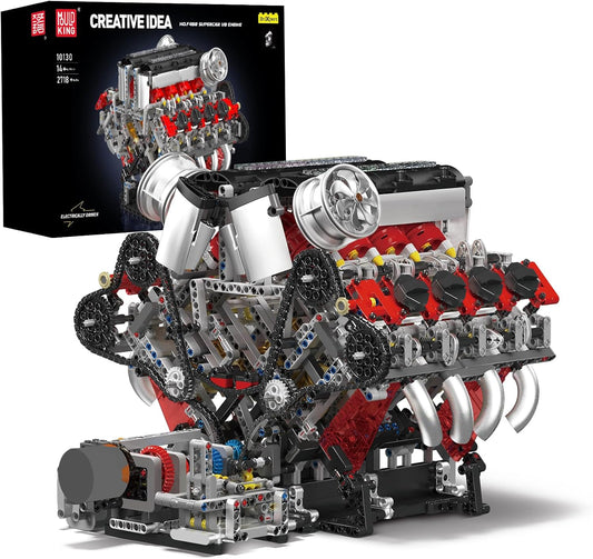 Mould King V8 Engine Building Blocks Set for Enthusiasts and Kids