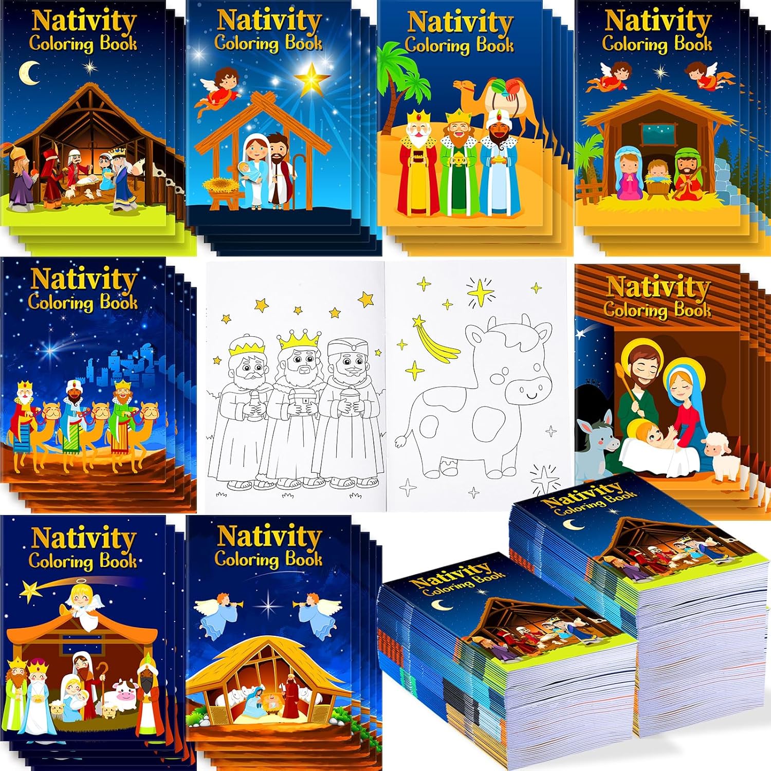 Cholemy Christmas Nativity Coloring Books for Religious Fun