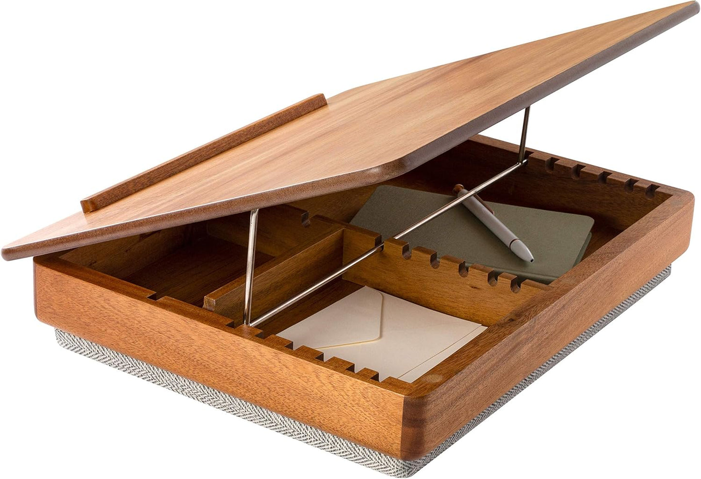 ROSSIE Home Acacia Wood Easel Lap Desk with Storage for Laptops