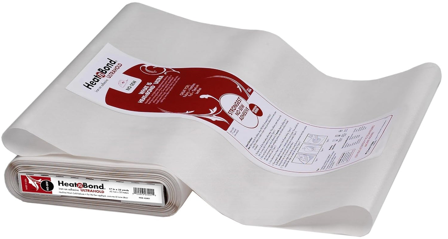 HeatnBond UltraHold Iron-On Adhesive for Strong No-Sew Bond