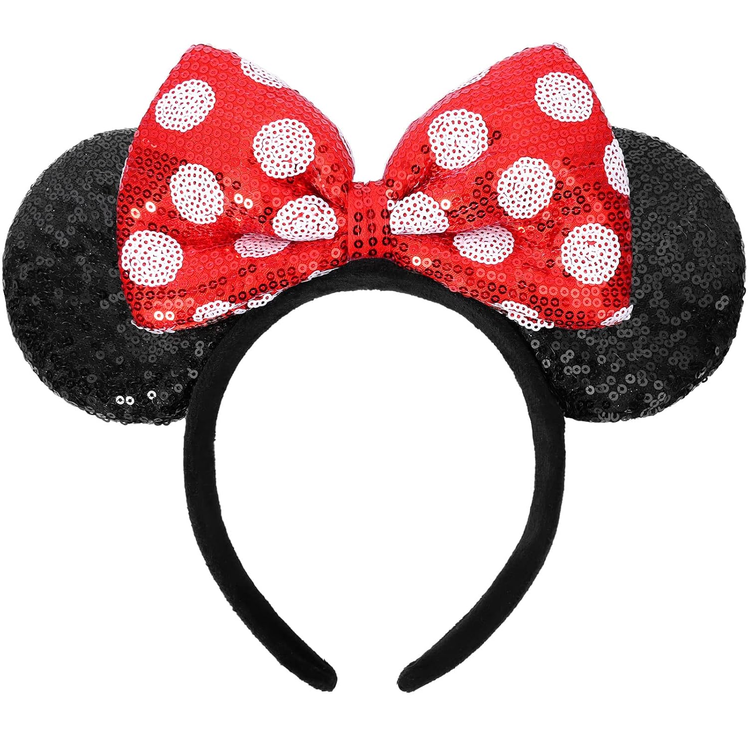 Shiny Sequin Mouse Ears Headband for Parties