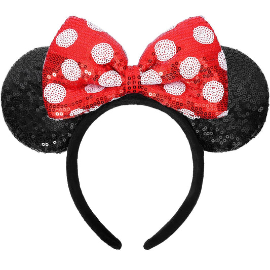 Shiny Sequin Mouse Ears Headband for Parties