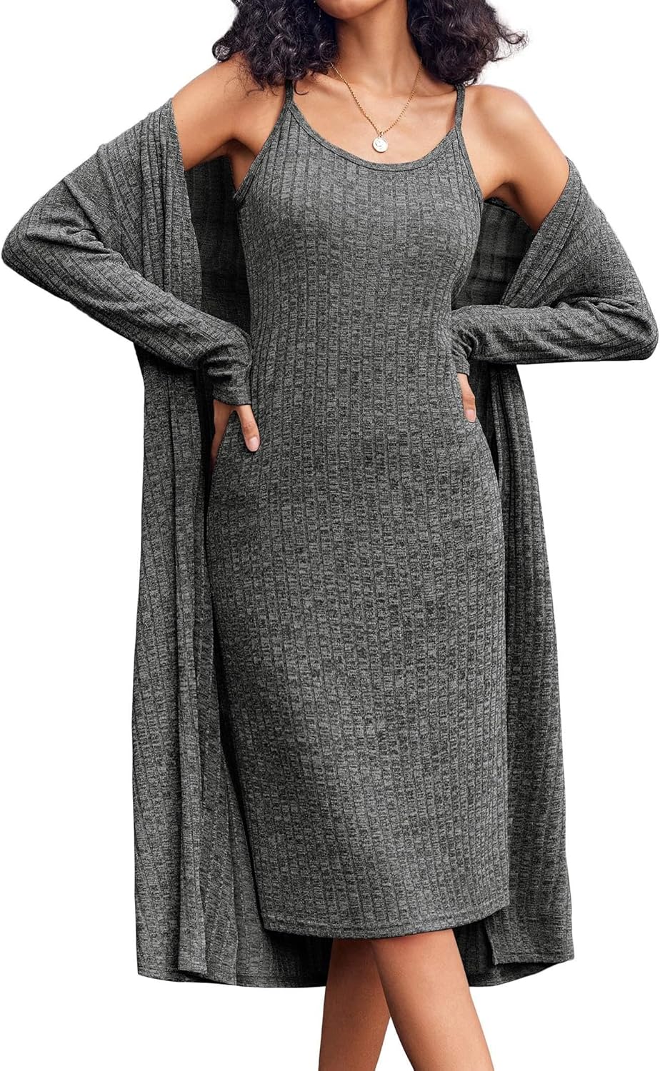 Ekouaer Womens Knit Robe Set for Comfort and Style