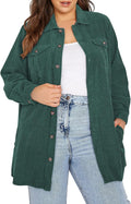 Eytino Plus Size Corduroy Boyfriend Shacket 1X-5X - Cozy Layering