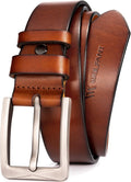 WOLFANT 1.5ft Full Grain Leather Belt for Men - Durable, Classic Fit
