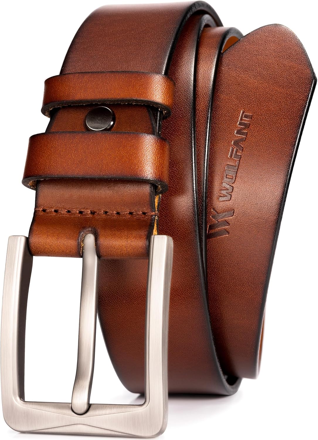WOLFANT 1.5in Full Grain Leather Belt for Men - Italian Quality