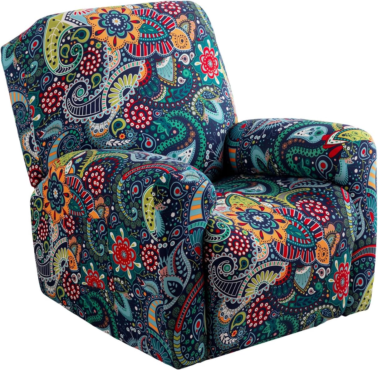 CRFATOP Printed Recliner Cover with Pockets for Easy Use