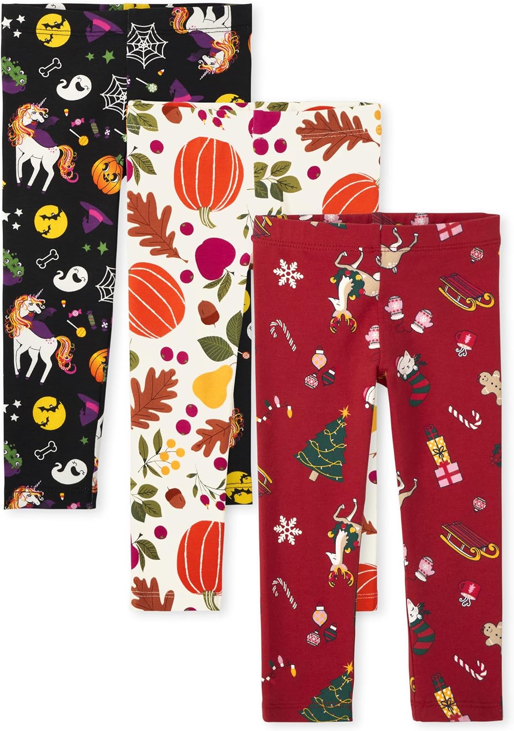 Everyday Pull on Leggings for Girls and Toddlers - 3 Pack