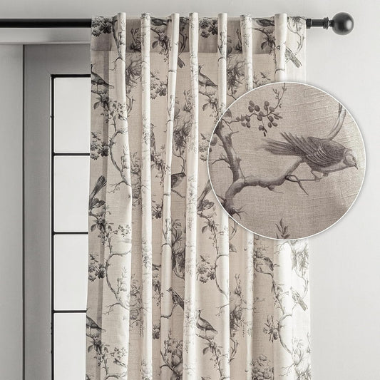 Elegant 100% Cotton Light Filtering Curtains for Living Room