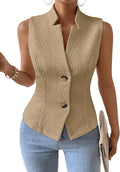 Mina Self Women's 2025 Sleeveless Sweater Vest Top - Warm Lightweight