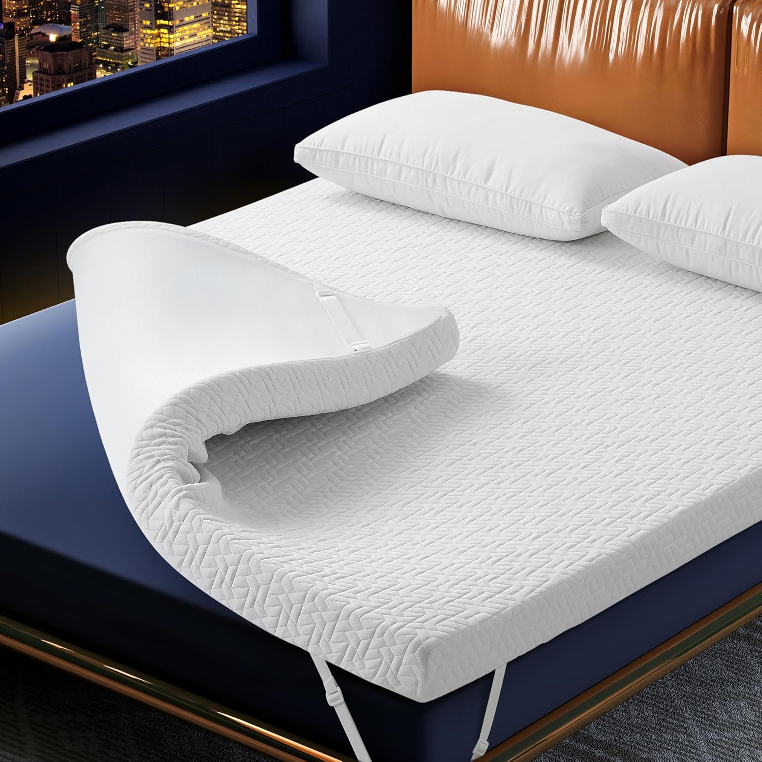 3 Inch Gel Memory Foam Cooling Mattress Topper for Comfort