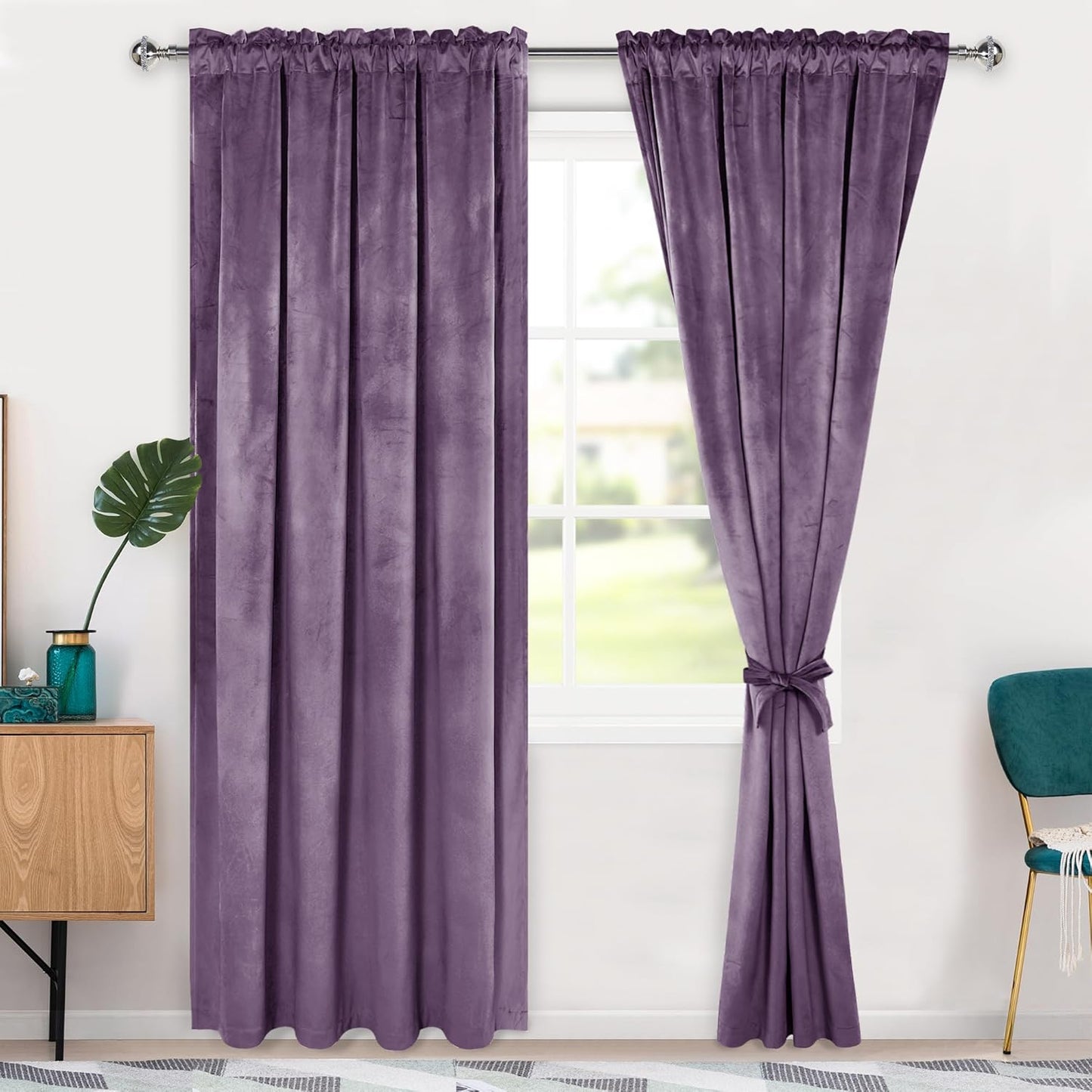 Hiasan Velvet Curtains 84 inches for Bedroom Living Room