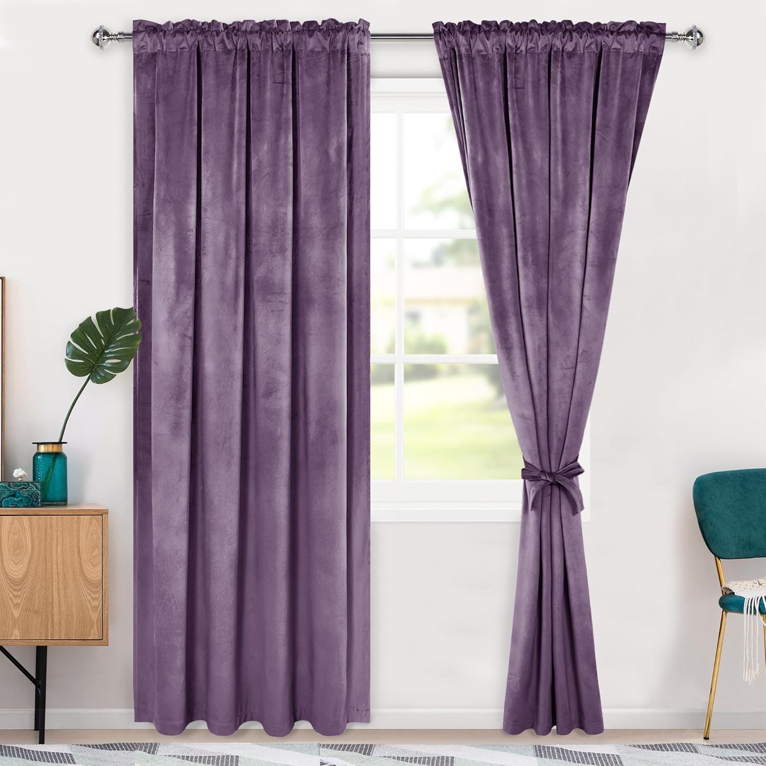 Hiasan Velvet Curtains 84 inches for Bedroom Living Room