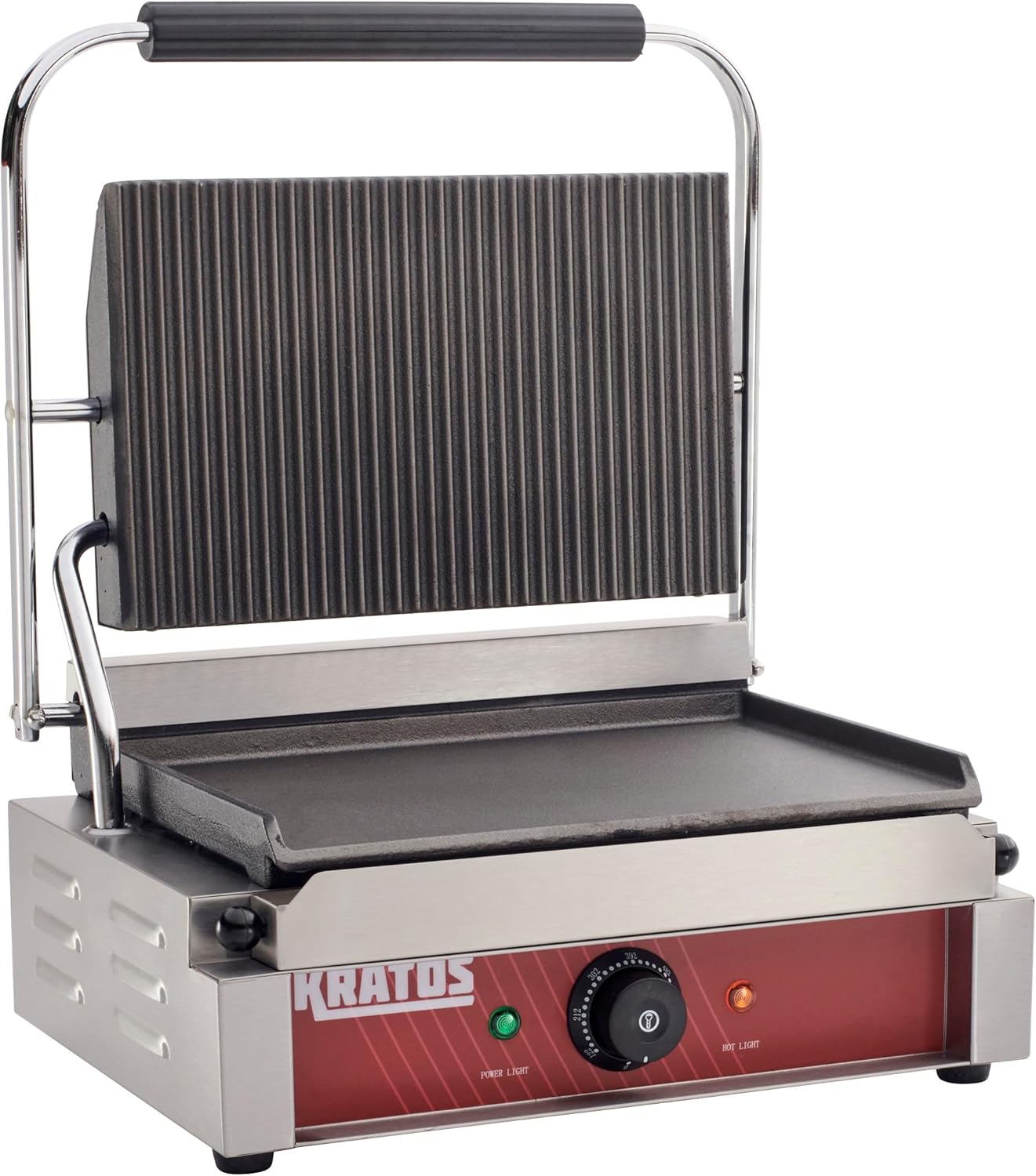 Kratos 14 Panini Grill | Grooved & Smooth Plates | Commercial Quality